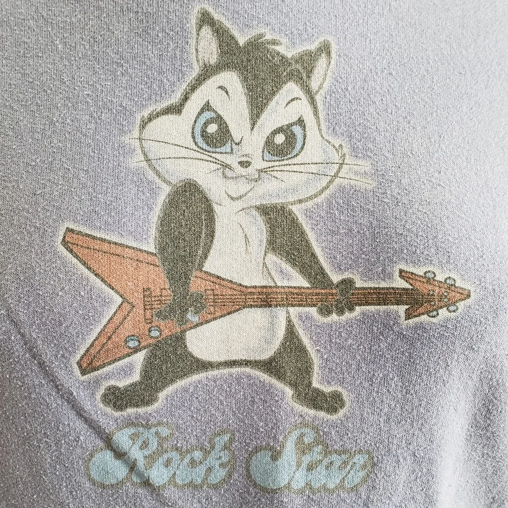 [Looney Tunes] Pussyfoot Pepe LePew Blue Purple Hoodie Sweatshirt - Picture 6 of 8